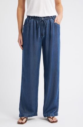 Cloth & Stone Wide Leg Crop Denim Pants in Horizon Wash at Nordstrom, Size Medium