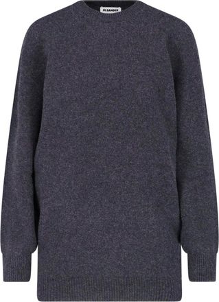 Jil Sander Grey Cashmere Wool Crewneck Sweater
