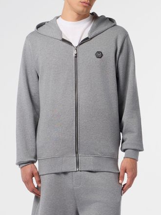 Philipp Plein Felpa con cappuccio con zip in cotone