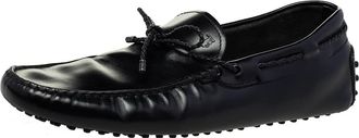 Tod's Tods Black Leather Bow Slip-On Loafers