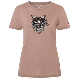 super.natural Bandito Cat Tee Merinoshirt f&uuml;r Damen | braun