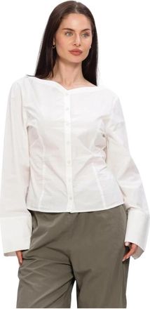 Envii Enweb LS B-N Shirt 7119 - Dames - Overhemden - Wit - S - Katoen - Overhemden