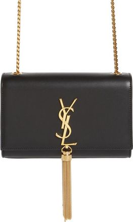 Saint Laurent Kate Tassel Calfskin Leather Shoulder Bag in Nero at Nordstrom