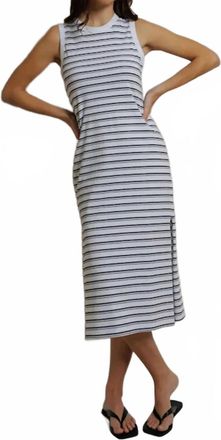 perfectwhitetee Lanell Striped Tank Dress In Navy