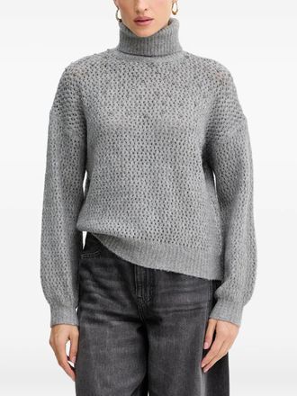 Fracomina embellished roll-neck sweater - Grey