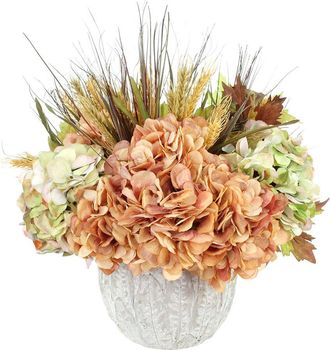 Creative Displays Inc. Handmade 23 Fall Wreath With Hydrangeas, Roses & Wheat