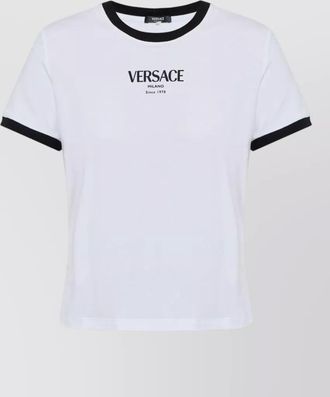 Versace crew neck nylon and silk top
