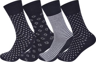 Generic Pack Of 9- Men Diabetic Polka Cotton Rich Suit Socks Gentle Grip Non Elastic Socks for swollen feet | Smooth Toe Seem | Non Elastic Cuff Socks For Mal