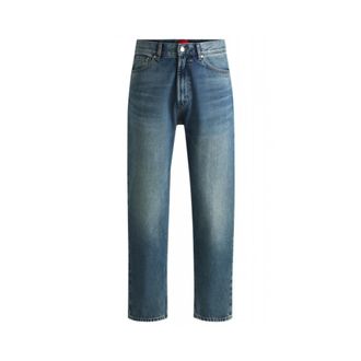 HUGO BOSS Jeans, Heren, Blauw, W34, Katoen, Tapered Jeans