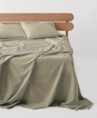 Pact Organic Cotton Organic Room Service Sateen Sheet Set in Spray Green at Nordstrom, Size Queen