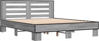 vidaXL Bed Frame without Mattress Grey Sonoma 150x200 cm King Size Vidaxl