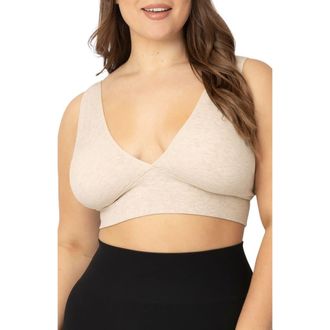 Kindred Bravely Sublime Maternity & Nursing Plunge Bra- Fits 30B-46B in Oatmeal Heather at Nordstrom, Size Large C