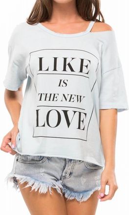 Wildfox Like Is The New Love Tee In Cool Blue