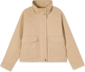 Oltre Gemengde Katoenen Canvas Jas - Dames - Zomerjassen - Beige - XL - Katoen - Jassen