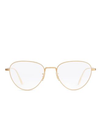 Khaite oval-frame glasses - women - Metal - One Size - Gold