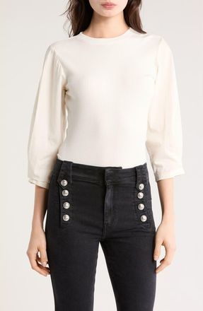 Derek Lam Arnaldo Mixed Media T-Shirt in Soft White at Nordstrom Rack, Size Large