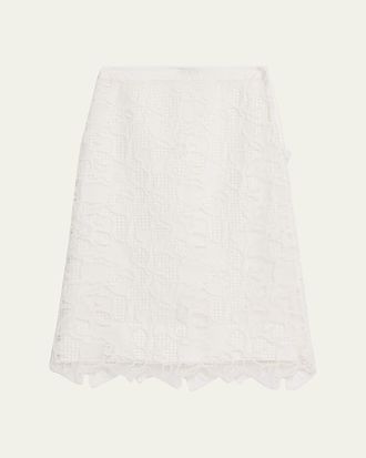 SIMKHAI Elissa Embroidered Column Skirt