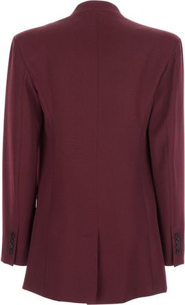 The Attico Womens Bordeaux Wool Jacket With Deep Neckline Blazers