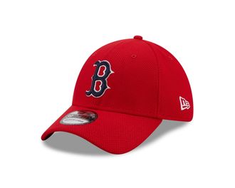 New Era Boston Red Sox Baseball Cap 39Thirty gebogener Schirm Rot Teamlogo Kappe Hut Stretch - L-XL (7 1/8-7 5/8)