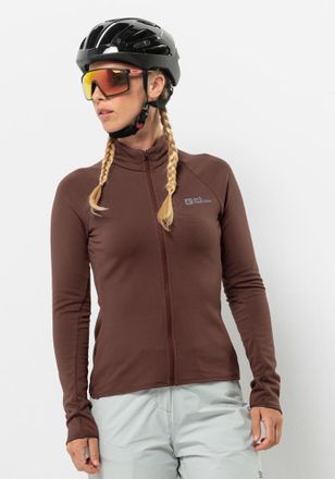 Jack Wolfskin Fleecejacke JACK WOLFSKIN GRAVEX THERMO FZ W, Damen, Gr. L (42/44), braun (schwarz, rust), OBERSTOFF: 93% POLYESTER, 7% ELASTHAN; Futter: 100% POLYEST