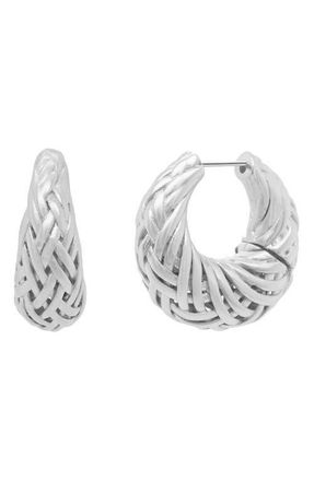 Dean Davidson Cinta Woven Hoop Earrings in Silver at Nordstrom