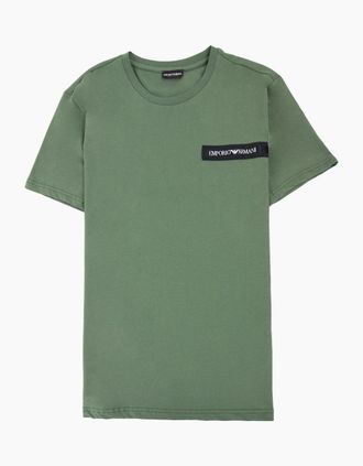 Emporio Armani Mens Emporio Armani Emporio Armani Crew Neck Logo T Shirt Khaki - Green - Size: 42