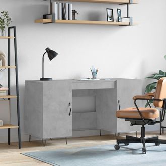 vidaXL Escritorio Madera De Ingenier&iacute;a Gris Hormig&oacute;n 140x50x75 Cm Vidaxl