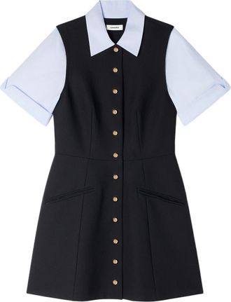 Sandro 2-in-1 short dress in Black at Nordstrom, Size 34 Eu