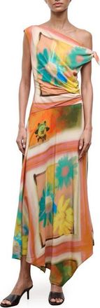 Staud Portia Floral Print One-Shoulder Maxi Dress in Superbloom at Nordstrom, Size 16