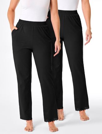 Feel Good Jogginghose FEEL GOOD, Damen, Gr. 36/38, Normalgr&ouml;ssen, schwarz, 100% Baumwolle, unifarben, Hosen Jogginghose