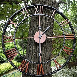 OEM Reloj De Jard&iacute;n Exterior De 40 Cm - N&uacute;meros Romanos - Mecanismo Silencioso - Resistente A La Intemperie - Funcional Y Decorativo - 16 Pulgadas