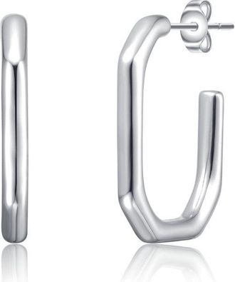 Rachel Glauber Hexagonal Open Hoop Earrings