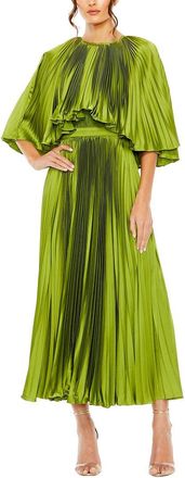 Mac Duggal Pleated Caplet T-Length Gown Dress
