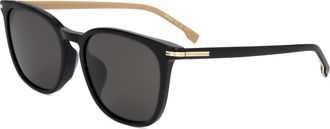 HUGO BOSS Mens 56 mm Black Sunglasses BOSS1668-F-SK-807-56