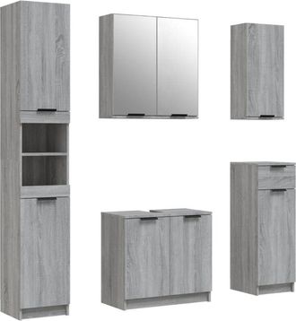 vidaXL Vidaxl - 5 Piece Bathroom Cabinet Set Grey Sonoma Engineered Wood