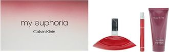 Calvin Klein Womens My Euphoria Gift Set Eau de Parfum 100ml + 10ml + Body Lotion - Black - One Size