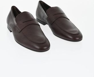 Tod's Hammered Leather Penny Loafers with Leather Sole size 44