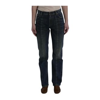 Versace Gedistilleerde Rechte jeans - Dames - Jeans - Blauw - Maat: W26 Leer