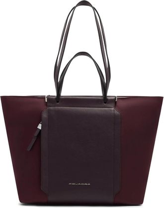 Piquadro Laptoptas 14 in Nylon en Leer - Dames - Shoppers - Rood - ONE Size - Leer - Tassen