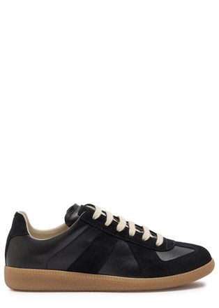 Maison Margiela Replica Panelled Leather Sneakers - Black - 38 (IT38 / UK5)