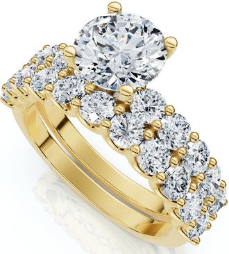 Pompeii3 2 1/2Ct Celeste Diamond Engagement Ring Set 10K Gold Lab Grown