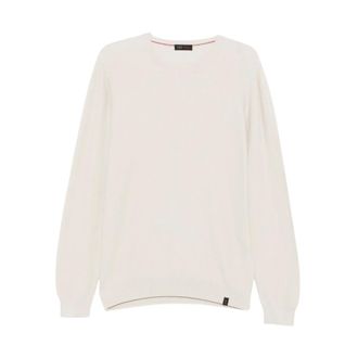 Fay Round-neck Knitwear, male, Beige, Size: XL Round-neck Knitwear