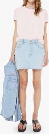 Mother Vagabond Mini Fray Skirt In Bring The Cooler