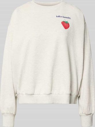 Lollys Laundry Sweatshirt mit Motiv-Print Modell Sydney in Hellgrau Melange, Gr&ouml;&szlig;e XL