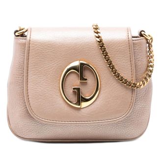 Gucci Pre-owned Gucci Small Metallic Pebbled Calfskin 1973 Chain Crossbody Ladies 6FITI1WK8NIZI738