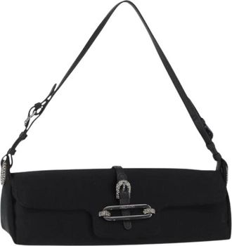 Jimmy Choo London Pre-owned Shoulder Bags, female, Black, Size: ONE SIZE Pre-owned Satin Shoulder Bag