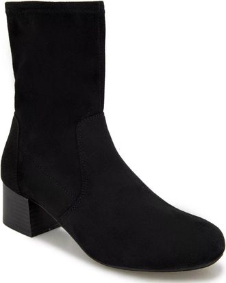Kenneth Cole Reaction Road Stretch Boots Womens 5M Black Suede Bootie LION1078