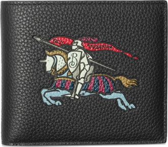 Burberry Portafoglio bi-fold in pelle - Nero