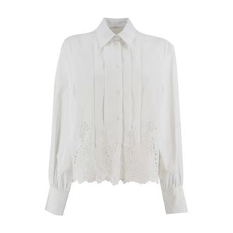 Ermanno Scervino Shirts, female, White, Size: XS Slim-fit Poplin Shirt