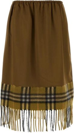 Burberry Satijnen Rok met Ruitjes Scarf - Dames - Korte rokken - Veelkleurig - 2XS - Satijn - Rokken
